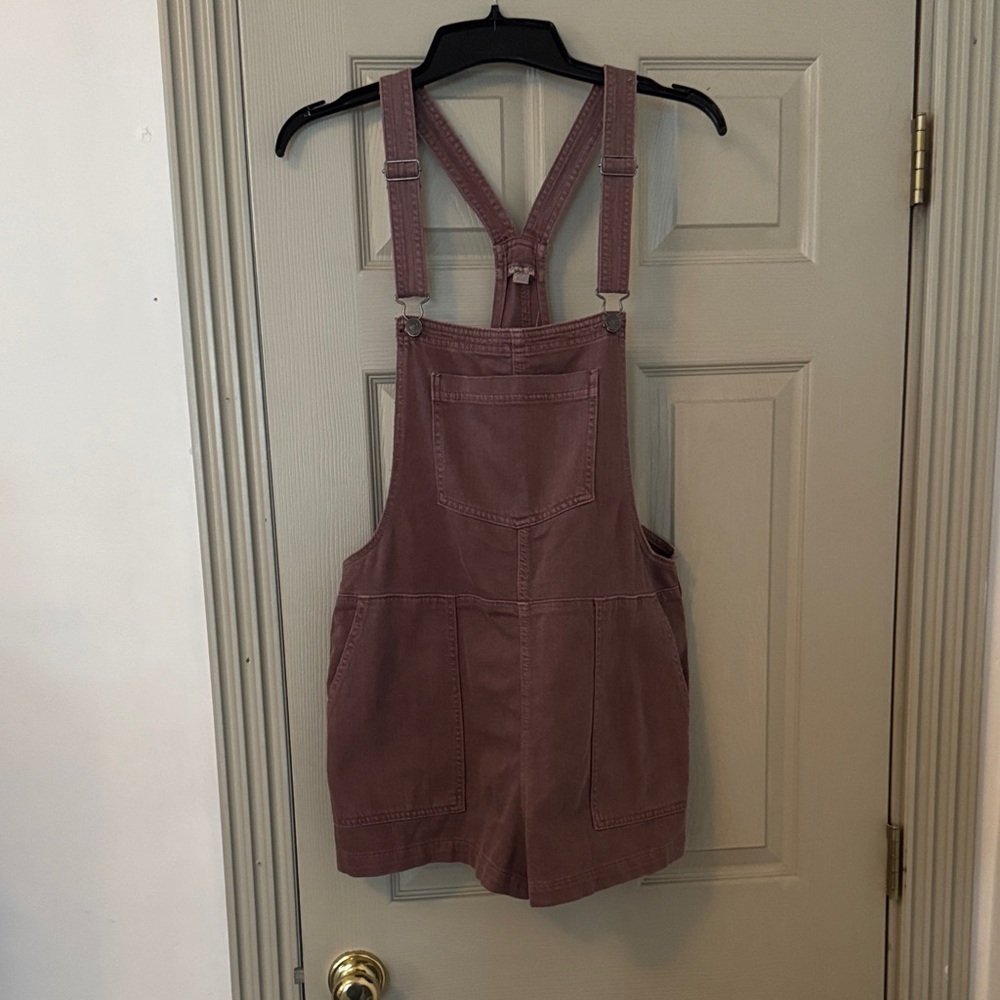 Aerie Dusty Pink Short Overalls